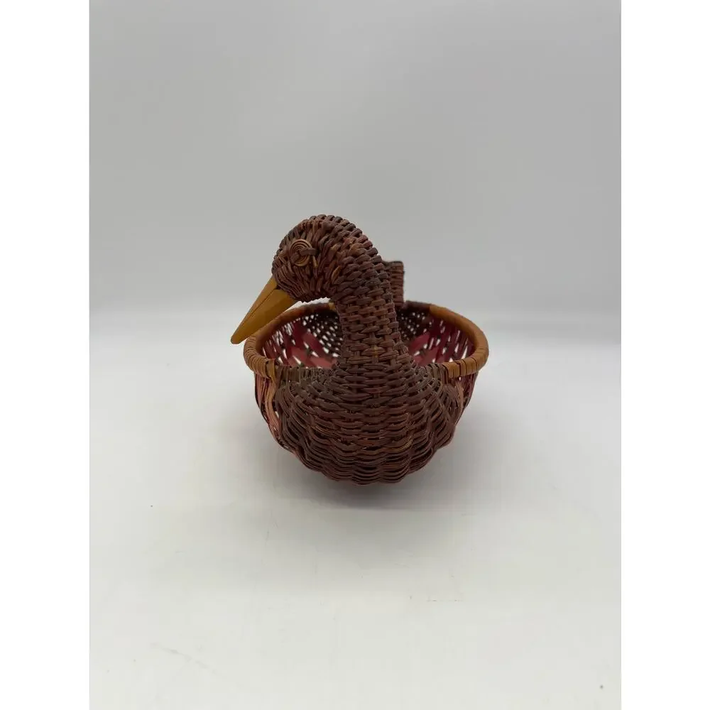 Vintage Wicker Duck Basket Bowls